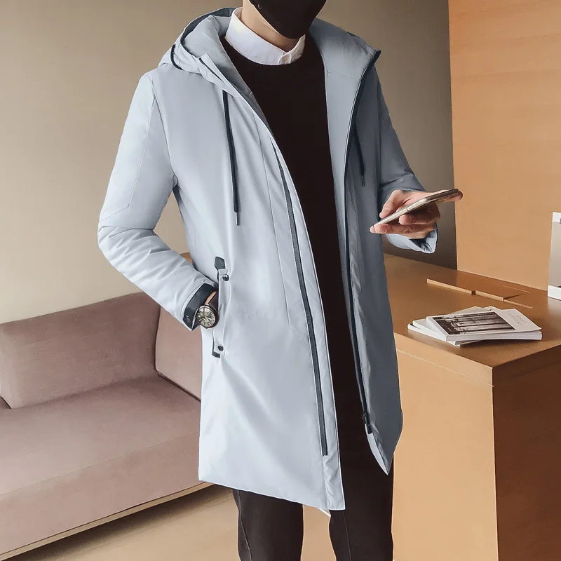 Новая зимняя мужская молодежи жизнеспособность Простые Модные однотонные с