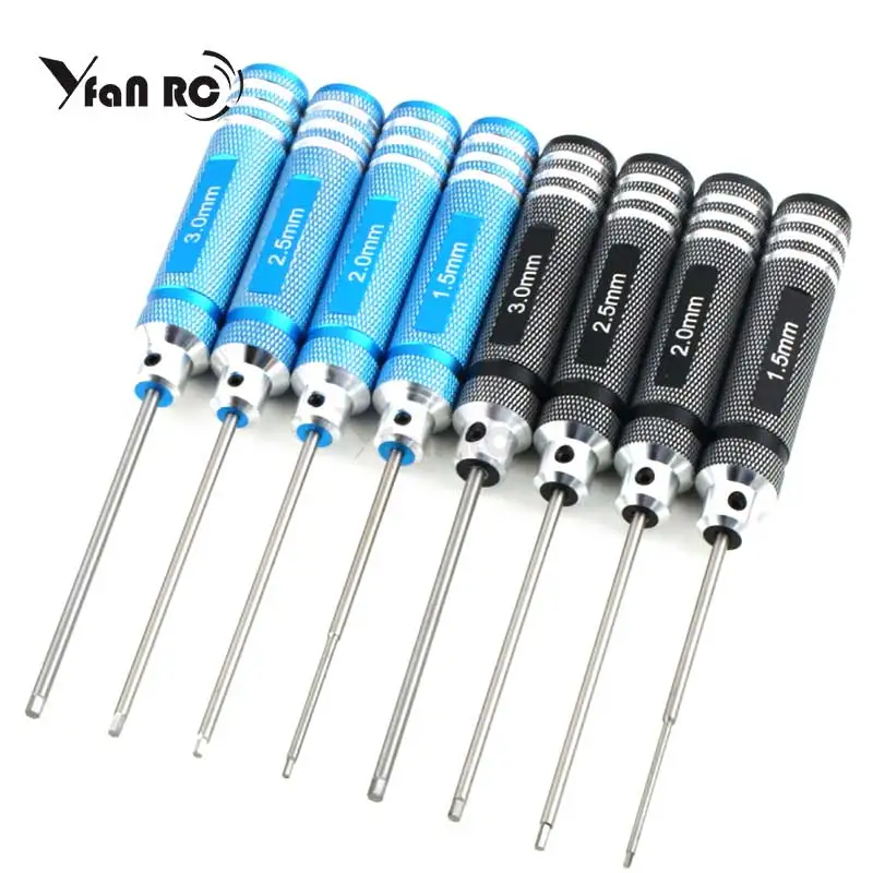 Шестигранные отвертки H1.5mm/2 0mm/2 5mm/3 0mm с ручкой инструмент для ключей RC