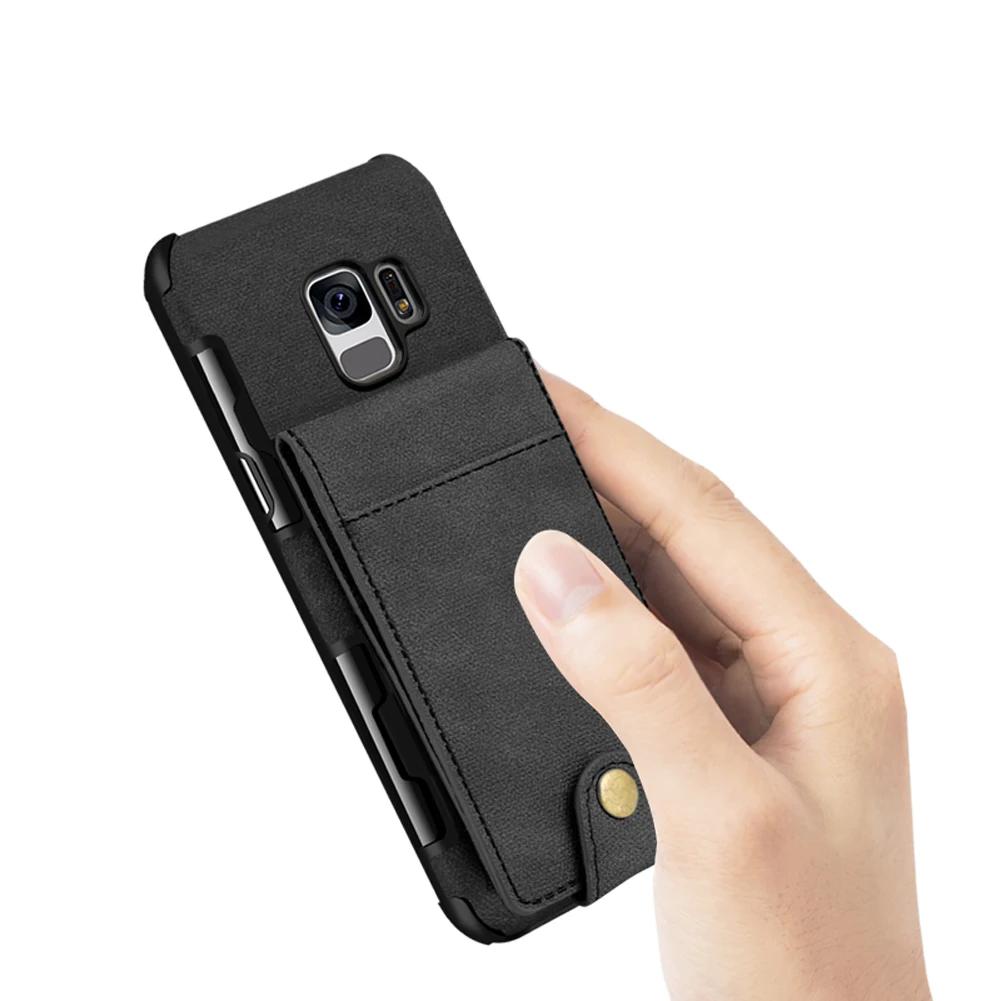Для samsung Galaxy S9 случае ретро PU кожаный чехол вверх вниз флип бумажник с узкими