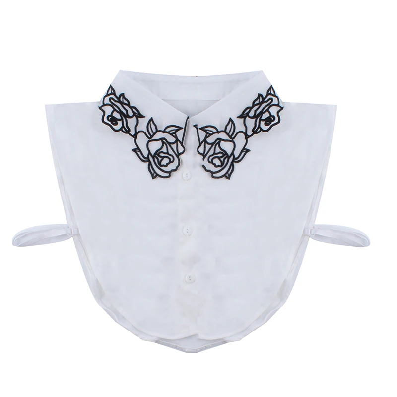 Sweet Style Rose Embroidery Fake Collar New White / Black Retro Shirt Detachable Women's Clothing Accessories |
