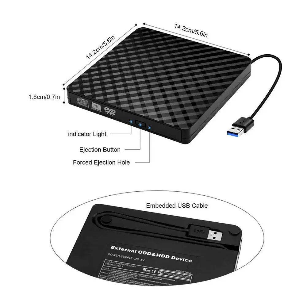 EastVita DVD привод высокоскоростной передачи данных USB 3,0 внешний CD DVD ридер писатель плеер для ноутбука Настольный Macbook