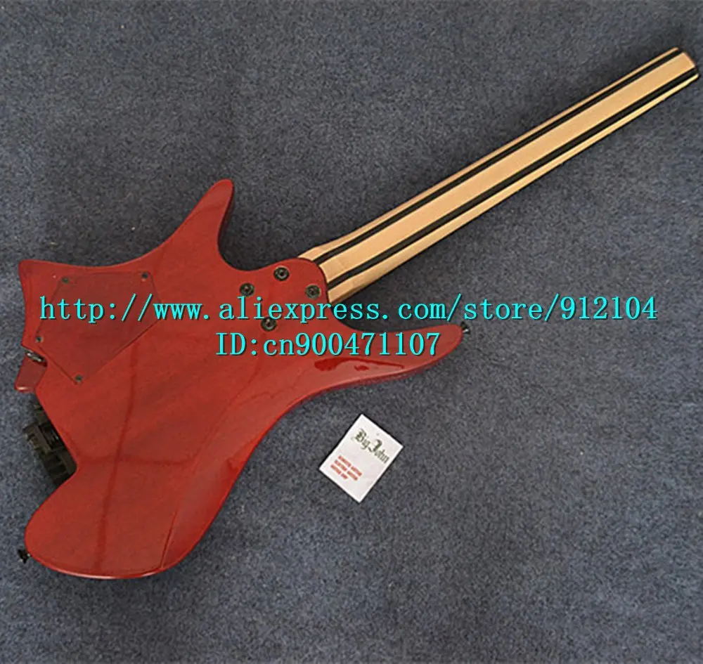 Новая fanned fret электрогитара без головки грифа в красном цвете с корпусом из