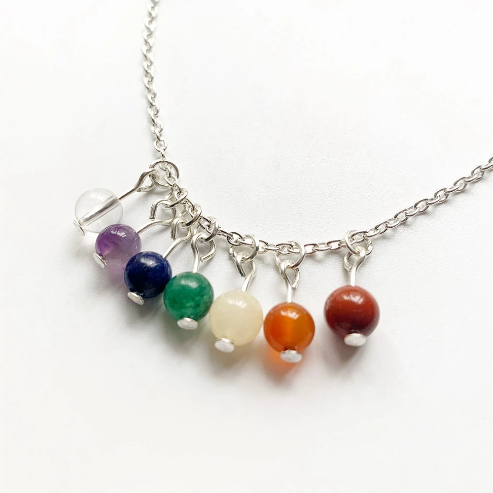 1 шт. цепочка с натуральными камнями в виде 7 чакр | Украшения и аксессуары