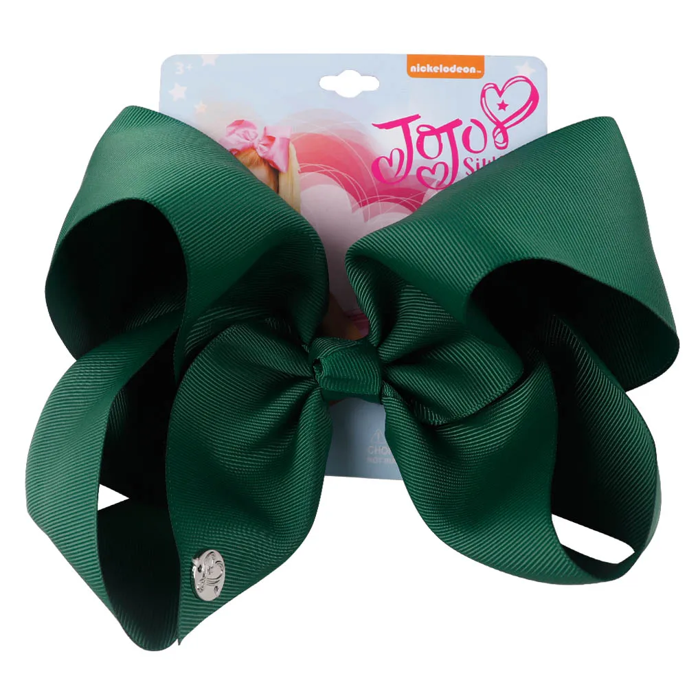 forest green CN " Jojo Siwa/JoJo банты для девочек корсажная лента бант с клипсами для детей заколки ручной работы бант Детские аксессуары для волос - Цвет: forest green