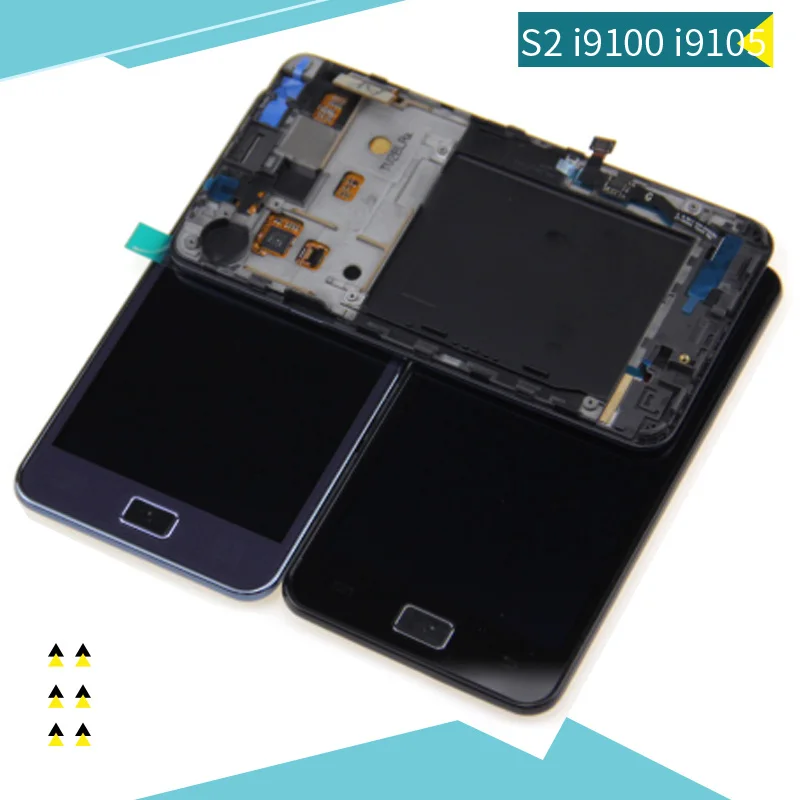Супер AMOLED ЖК-экран для samsung Galaxy S2 ЖК-дисплей i9100 сенсорный в сборе с заменой рамки |
