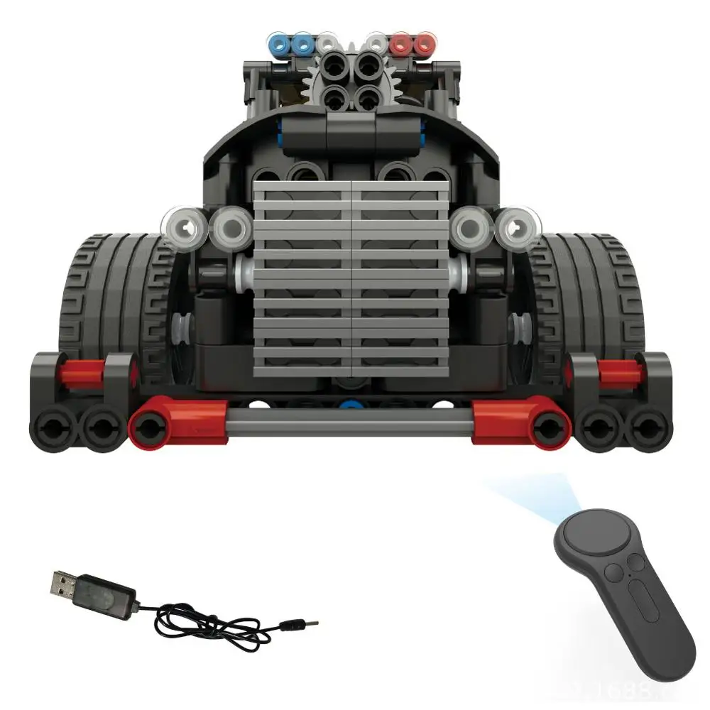 

Remote Control Police Command Car DIY Assembly Building Blocks Electronic Toy