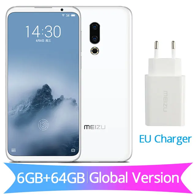 6GB 64GB White Meizu 16th, 6 ГБ, 64 ГБ, глобальная версия, Смартфон Snapdragon 845, четыре ядра, FHD экран 6,0 дюйма, распознавание лица, разблокировка, двойной динамик - Цвет: 6GB 64GB White