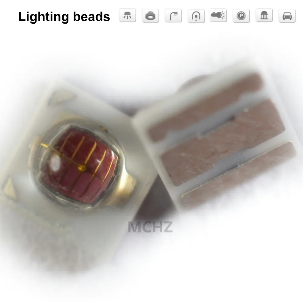 

20PCS 3535 2W SMD LED Diode 2V-2.6V 700ma RED 620NM 625NM Infra-red Deep red 610nm 615nm Red blue green yellow