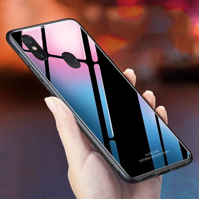 Стеклянный чехол s для OPPO Realme 3 из глянцевого закаленного стекла силиконовая