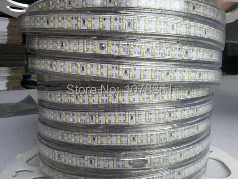 2835 SMD Светодиодная лента 220 В светодиодов/м Двухрядные светодиодные гибкие полосы