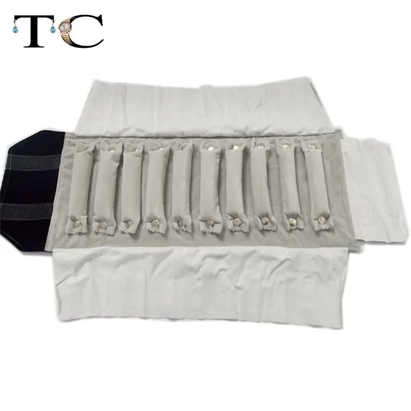 Дорожный футляр для украшений черный бархатный ювелирный дисплей сумка