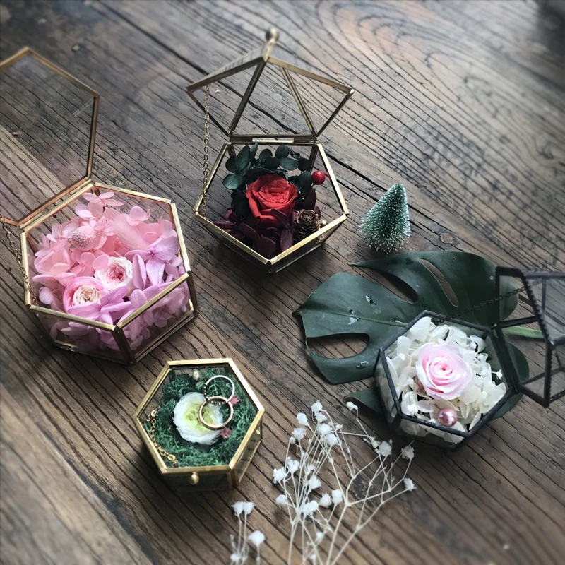 Коробка из витражного стекла коробка для обручального кольца Подарочные