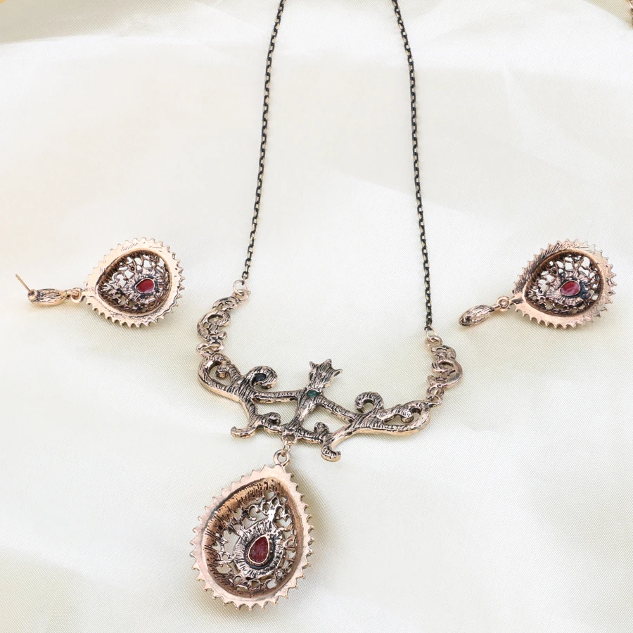 Женский комплект из колье и серёг Kinel винтажное свадебное ювелирное изделие