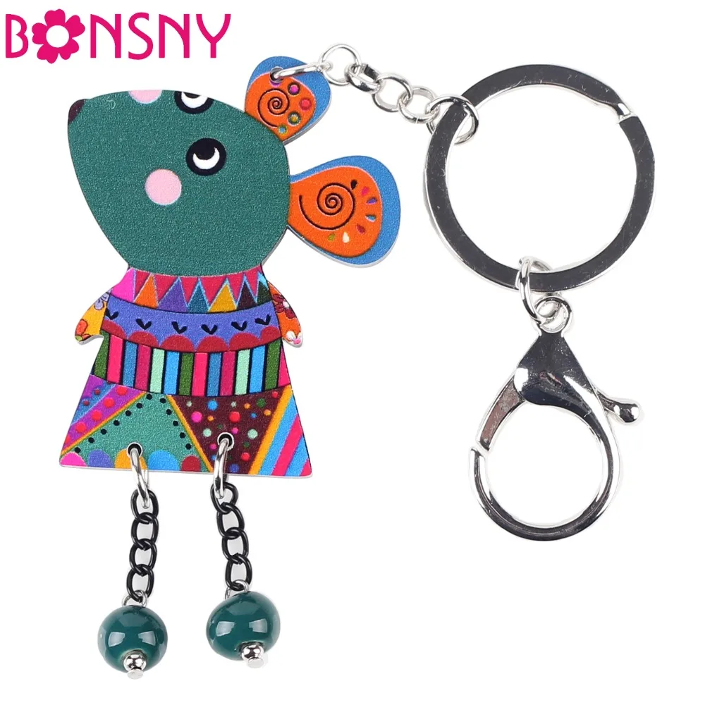 Bonsny 2015 Марка мышь Марвел акриловый брелок для ключей женщин девушек декоративный