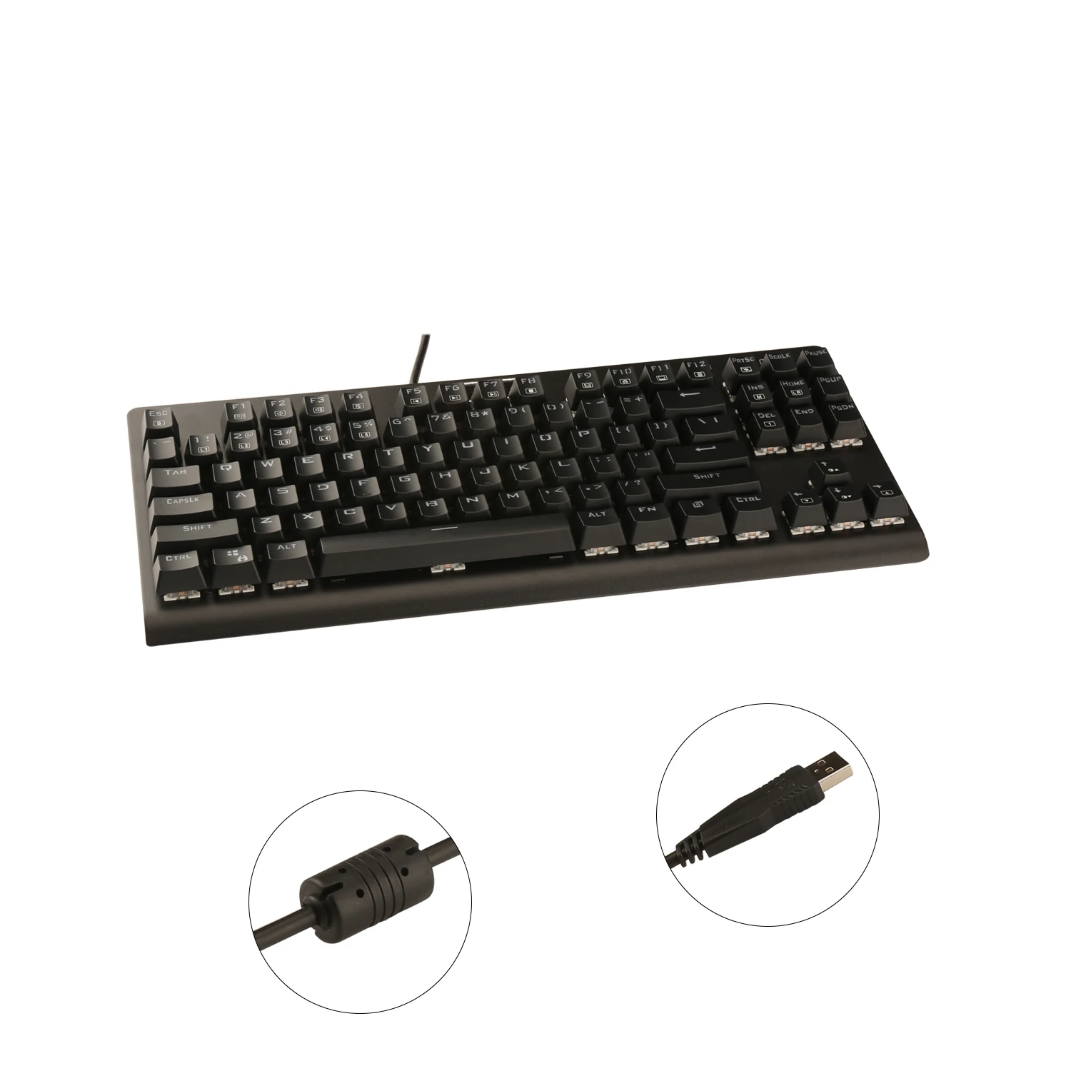 Z-77 Eagle RGB с подсветкой Tenkeyless Механическая игровая клавиатура 87 ключ синий переключатель анти-ореолы тактильная Clicky Gamer клавиатура