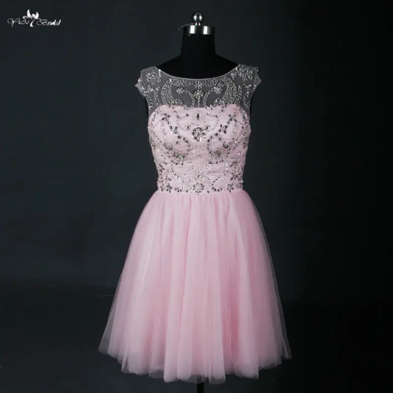 RSE664 светло розовые короткие платья для встречи выпускников Потрясающие