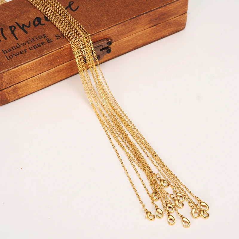 

12pcs 50cm Gold Filled Necklace Chain for MenWomen girls Necklace Bracelet Gold Chain Necklace High Quality diy charms gift