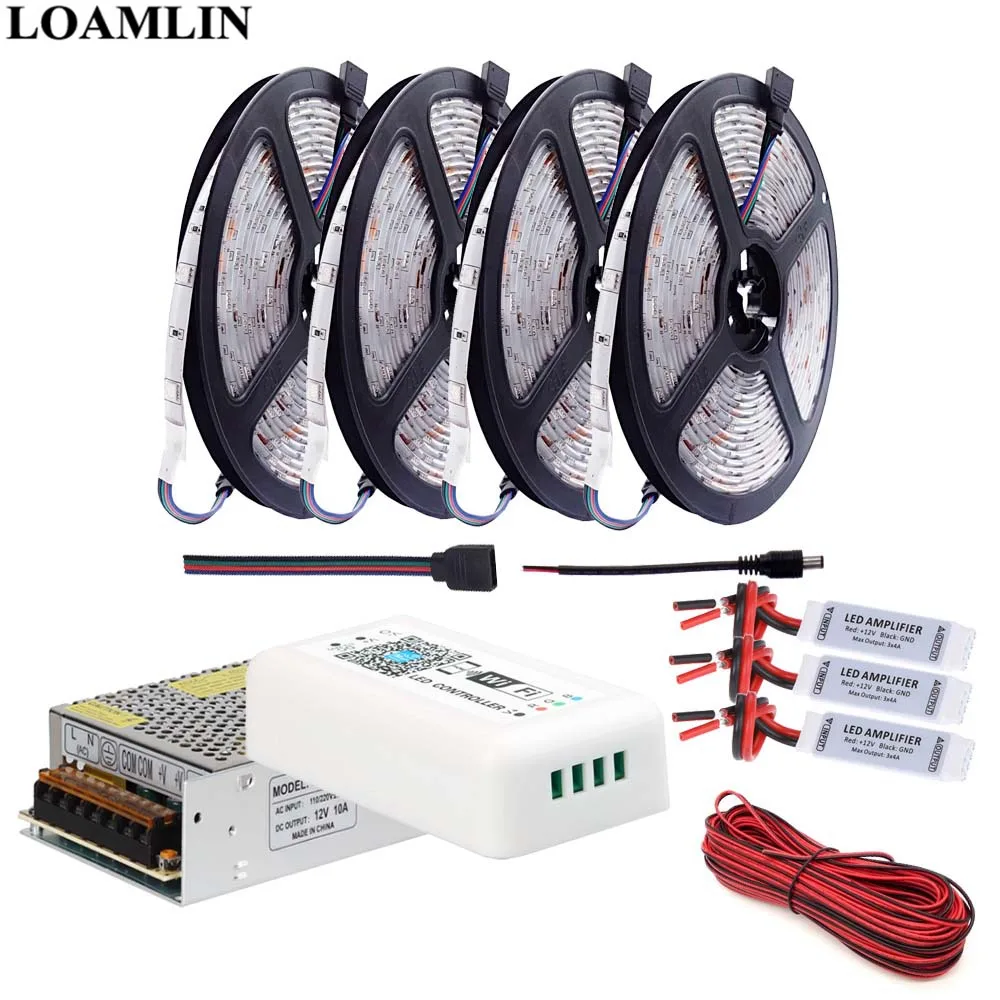 Светодиодная лента RGB 5050 30 светодиодов/м гибкий светильник Wi Fi контроллер