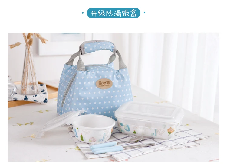 Kawaii Panda керамический Ланч-бокс с сумками Procelain Bento Ланчбокс с ложкой портативный контейнер для еды посуда Set-ZX0485