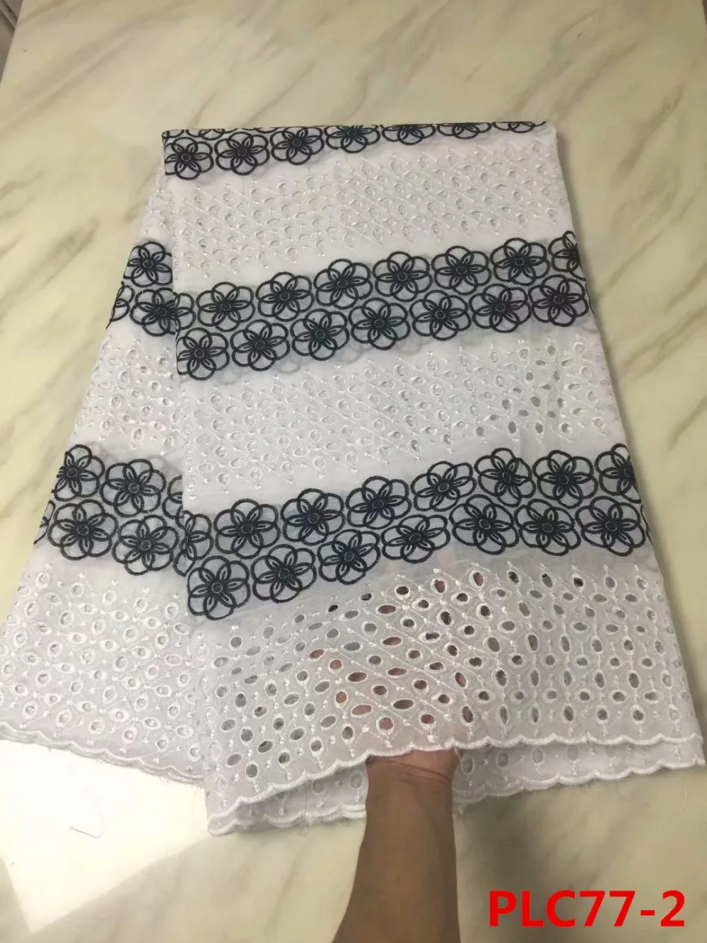 

New Fashion Cotton White 3D Lace Fabric French Embroidery Lace Fabric