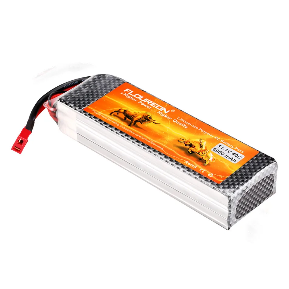 FLOUREON 3S 11,1 V 6000mAh 40C литий-полимерный перезаряжаемый аккумулятор(t-образный штекер) для RC самолета RC вертолета RC автомобиля/грузовика RC лодки