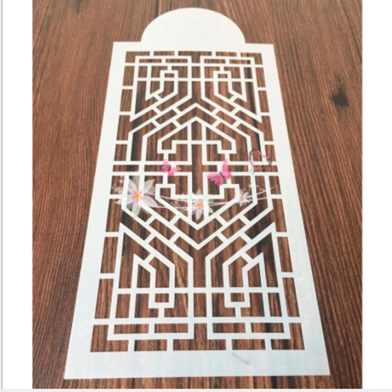 1 шт. ретро геометрический оконный трафарет многоразовый аэрограф Рисование