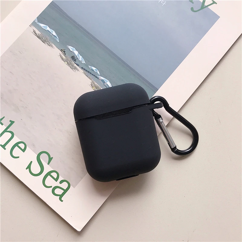 Жидкий силикон чехол для apple Airpods противоударный наушники защитная крышка Водонепроницаемый милый гарнитуры аксессуары с брелок