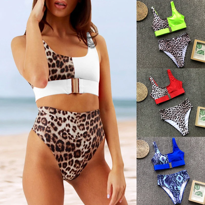 Женский купальник с высокой талией новый сексуальный бандажный комплект бикини