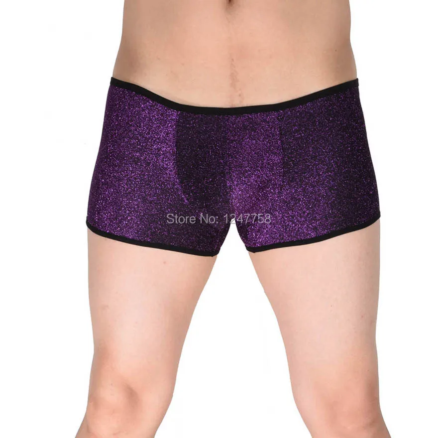 Боксеры мужские блестящие мягкие короткие штаны с мешочком дерзкие боксеры|soft
