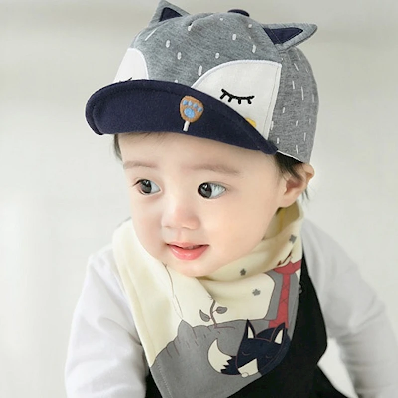 Newborn Baby Baseball Caps Boys Hats Bib Children infant gorras head beanies bebes kids Cap with bibs Headwear bonnet enfant | Детская