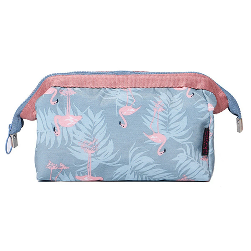 Light Blue Flamingo Модный Фламинго цветочный принт Макияж Кисти держатель сумка Портативный Ванная комната Водонепроницаемый органайзер для хранения сумка аксессуары - Цвет: Light Blue Flamingo