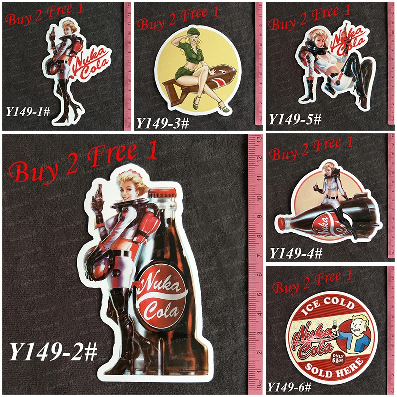 Классическая серия ПВХ наклеек Y149 # Fallout Дорожный чемодан настенный пенал