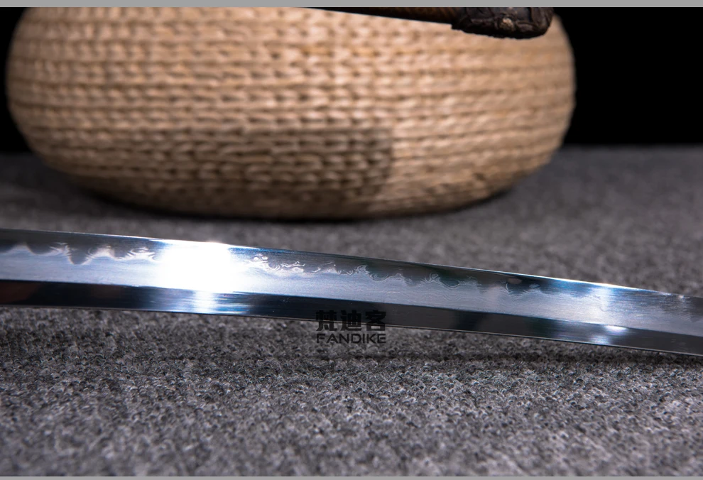 Boutique Japan Samurai Sword Katana Clay Tempered T10 Steel Copper Fitting Sharp Top Quality Japanese Samurai Sword Katana Clay