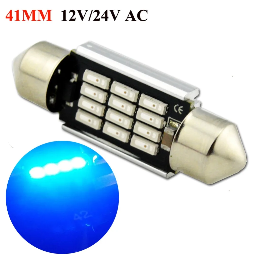 2x41 мм 42 мм C5W C10W супер яркий 4014 12SMD Автомобильный светодиодный фестон светильник Canbus без ошибок внутренняя Дум лампа синий красный зеленый