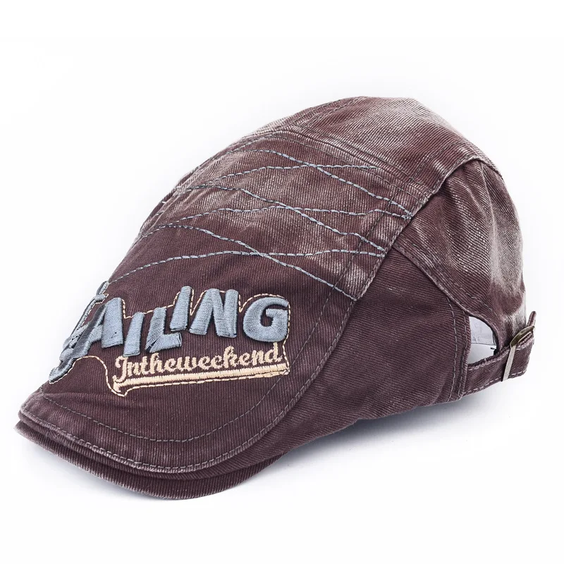 Весенне летние хлопковые шляпы для мужчин и женщин Newsboy модная вышитая взрослая