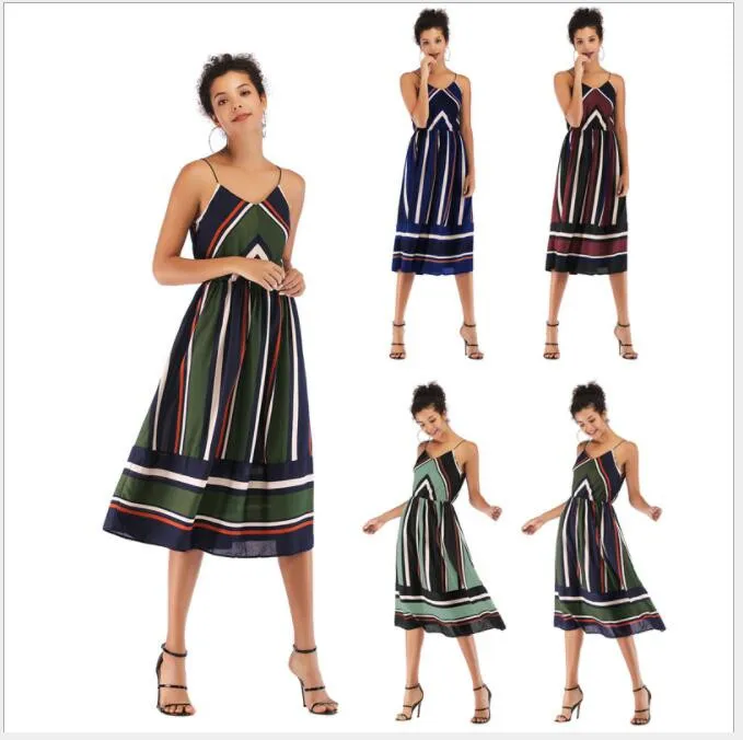 Colorbock женское платье в полоску с открытой спиной до середины икры женские платья
