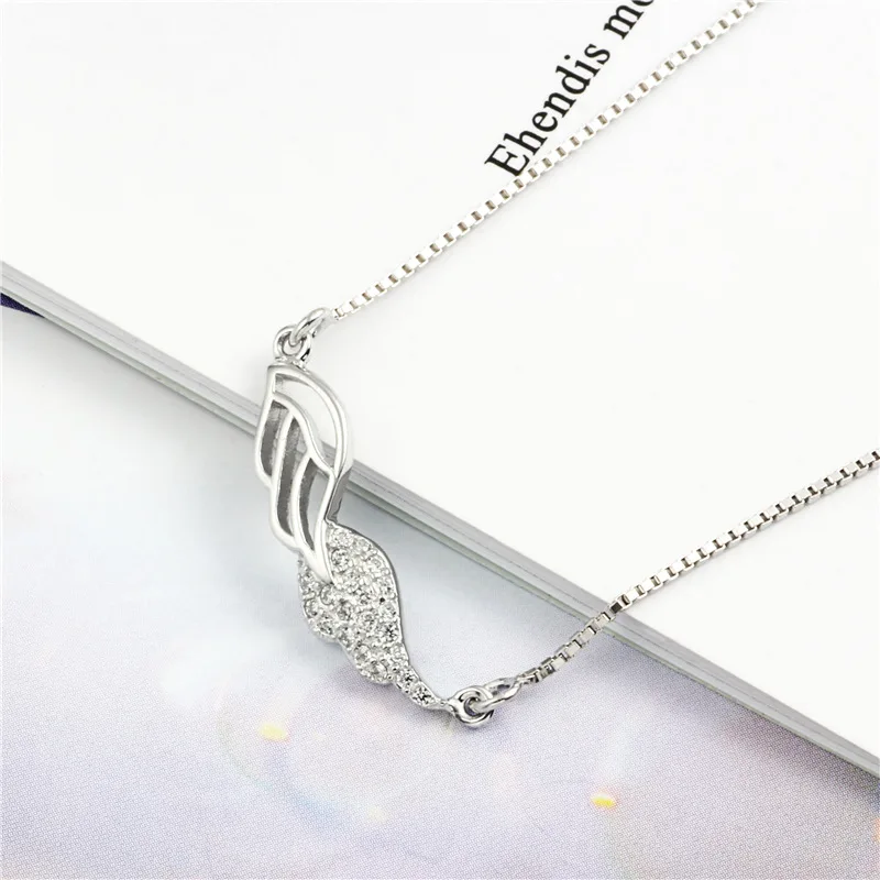 wings zircon necklace woman 100% 925 Sterling silver nacklace Jewellery Clavicle chain pendant charms | Украшения и аксессуары
