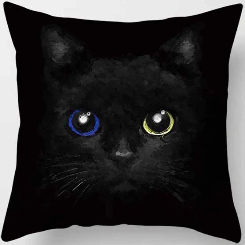 

Hot sale cat pillow case cats men women girls ladies square pillow cases throw pillow cover 45*45cm