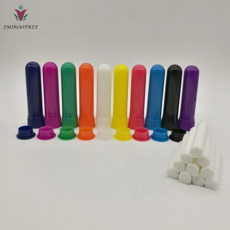 mixed colors 50 комплектов эфирное масло ароматерапия цветные пустой носовой трубки для ингаляции палочки, Пустые контейнеры для носовых ингаляторов s(10 цветов - Цвет: mixed colors