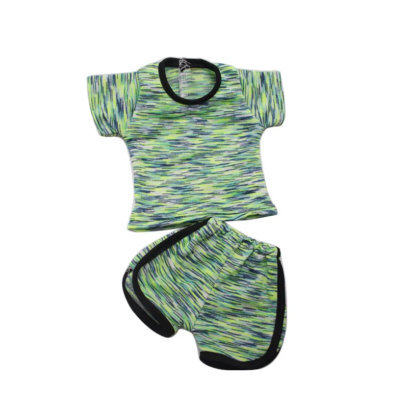 

Doll clothes 6 colors Sportswear ball suit 2 pcs toy accessories 18 inch Girl doll and 43 cm baby doll c212-c378