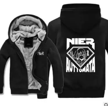 Новинка: толстовка NieR:Automata Game yorha 2B куртка зимняя мужская Толстая на молнии|hoodie