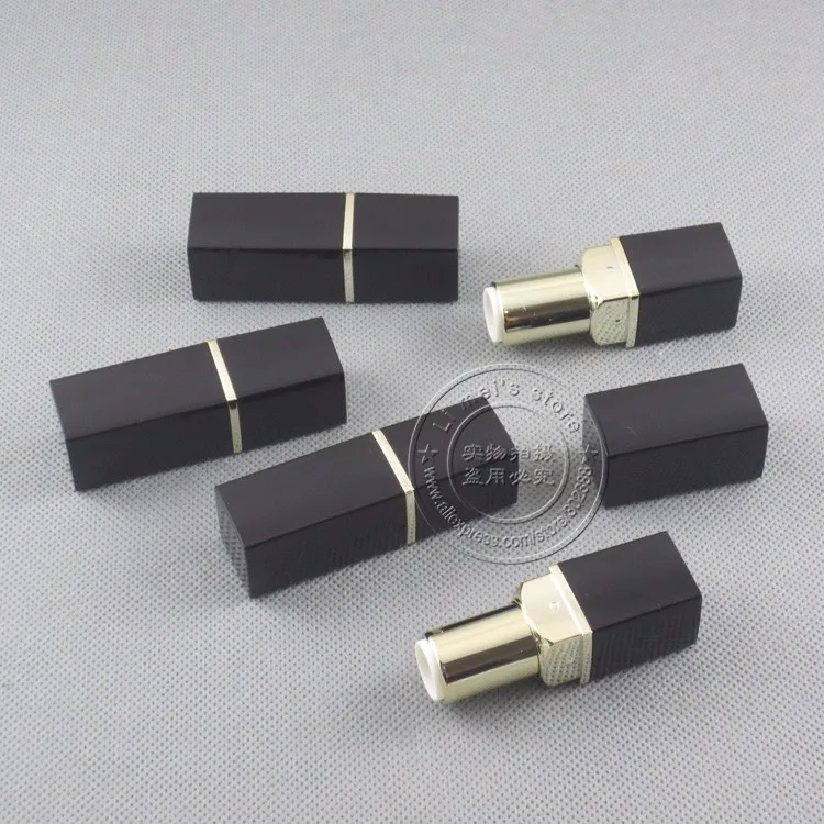 LP4528 квадратной формы черный край(пирсинга) Пальчиковый контейнер, 12,1 мм пресс-форм пустой футляр для губной помады цветная Косметика посылка 500 шт./лот