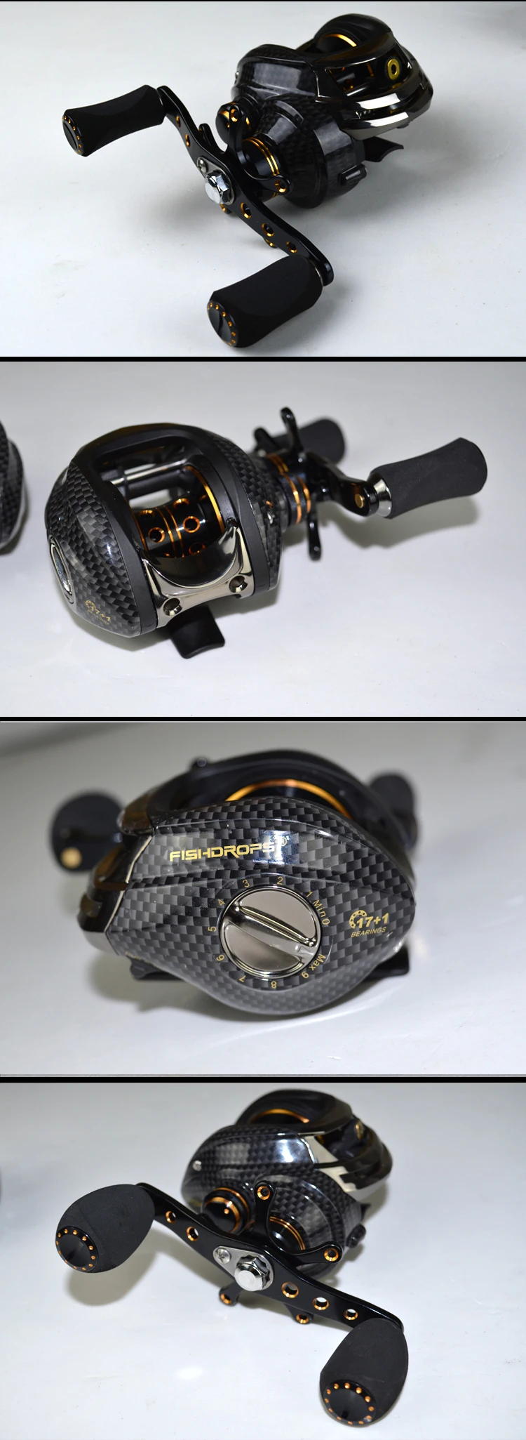 Fishdrops Lb200 двойной Тормозные системы 18BB Baitcasting катушка 7.0: 1 Катушка левой и правой руки морской Наживка литья Катушка Рыболовные катушки