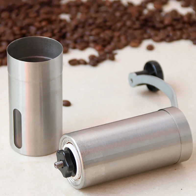 Silver Hand Manual Coffee Grinder Mini Stainless Steel Handmade Bean Burr Grinders Mill Kitchen Tool JCFCJ168 | Дом и сад