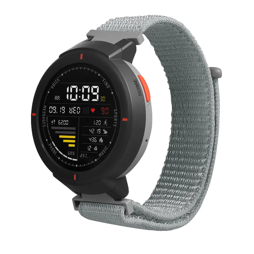 Цветной ремешок на запястье для Xiaomi Huami Amazfit Verge 3 ремень холст нейлон Смарт Замена ремешка часов браслет ремень - Цвет: Белый