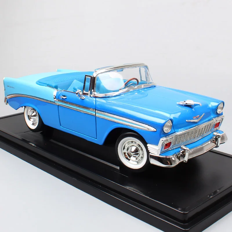 

1:18 дорожные фирменные Классические chevy 1956 CHEVROLET BEL AIR игрушечные машинки модели масштабная модель машинки миниатюрный из коллекции для взрос...