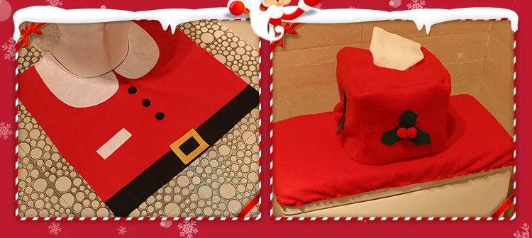 3 шт. Новые поступления faroot Happy Santa чехол для унитаза коврик для ванной комнаты Набор украшения Рождество креативный чехол для унитаза