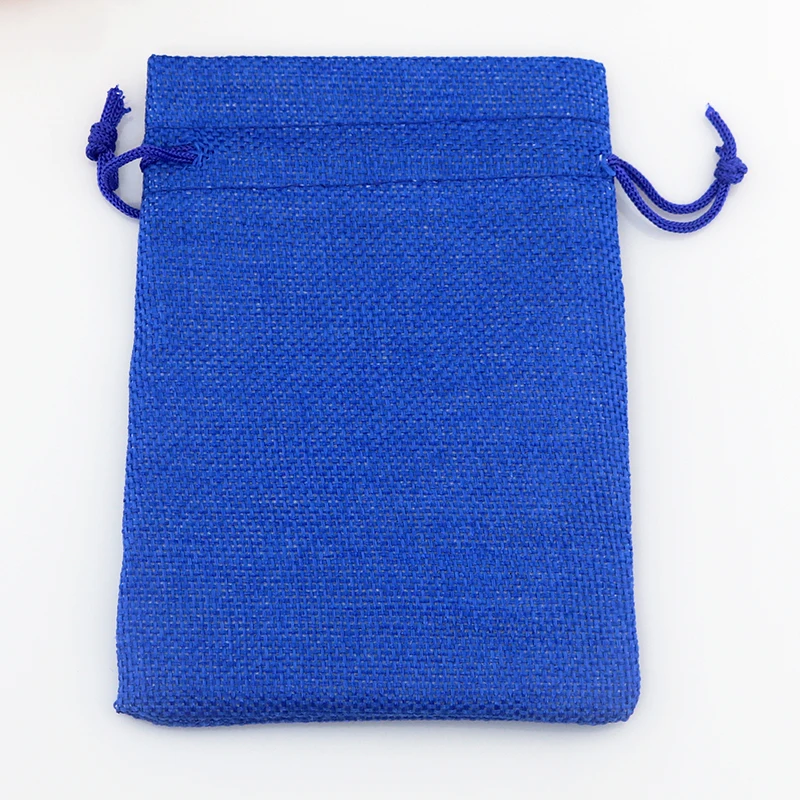 Оптовая продажа 100 шт. Королевская Синяя Сумка из джута на заказ и Льняная сумка