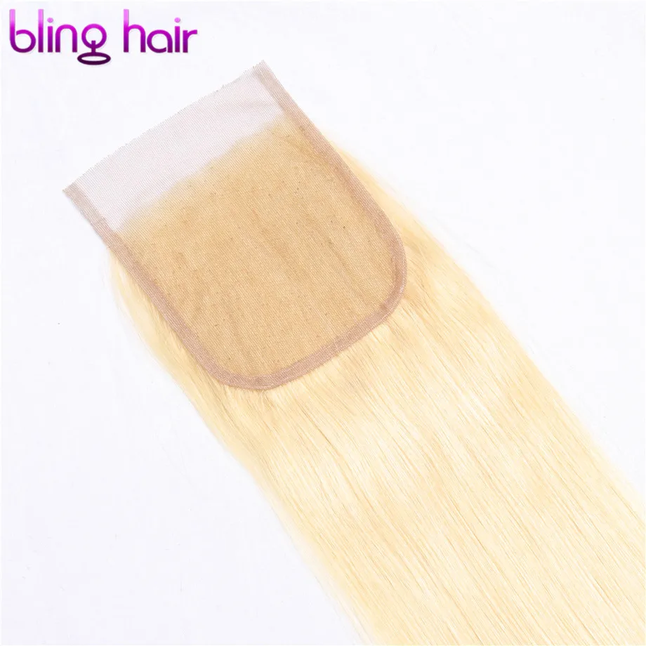 Bling hair человеческие волосы закрытие бразильское Закрытие 4*4 свободная часть 613