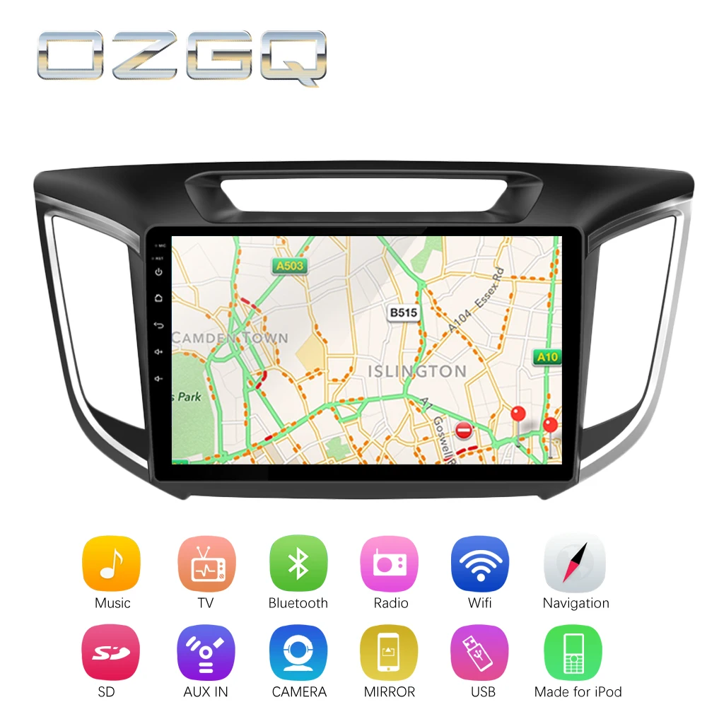 OZGQ Android 7 1 Автомобильный плеер для Hyundai IX25 2014 2018 HD экран Авто GPS навигация Bluetooth